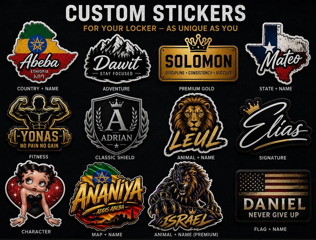 CUSTOM LOCKER or ID STICKERS — MADE JUST FOR YOU! 🔥